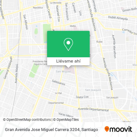 Mapa de Gran Avenida Jose Miguel Carrera 3204