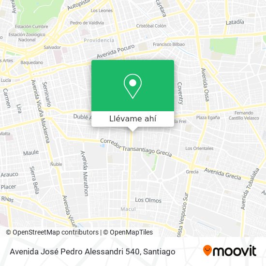 Mapa de Avenida José Pedro Alessandri 540