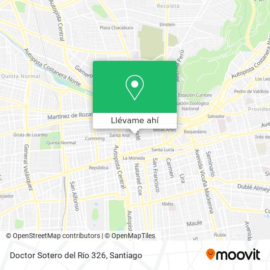 ¿Cómo llegar a Doctor Sotero del Río 326 en Santiago en Micro o Metro?