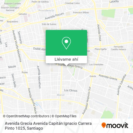 Mapa de Avenida Grecia Avenida Capitán Ignacio Carrera Pinto 1025