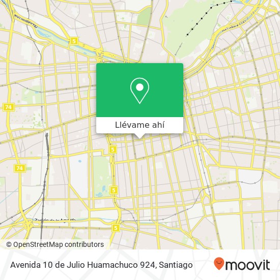 Mapa de Avenida 10 de Julio Huamachuco 924