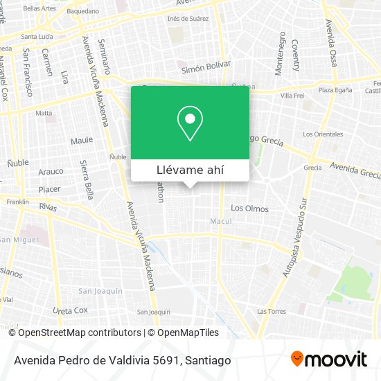 Mapa de Avenida Pedro de Valdivia 5691