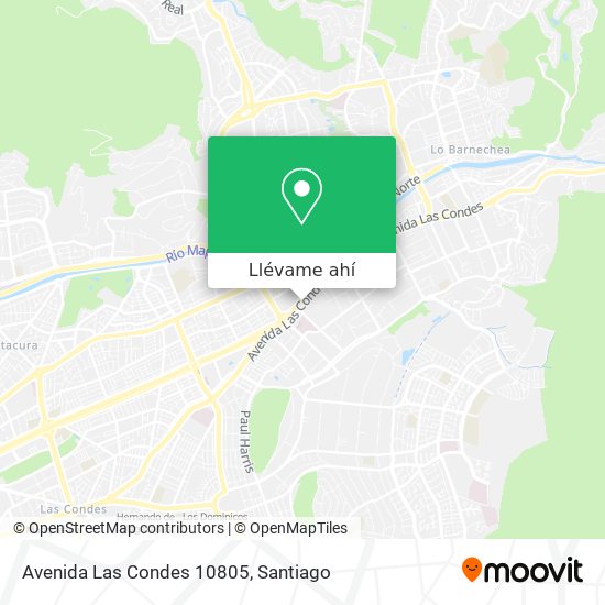 Mapa de Avenida Las Condes 10805