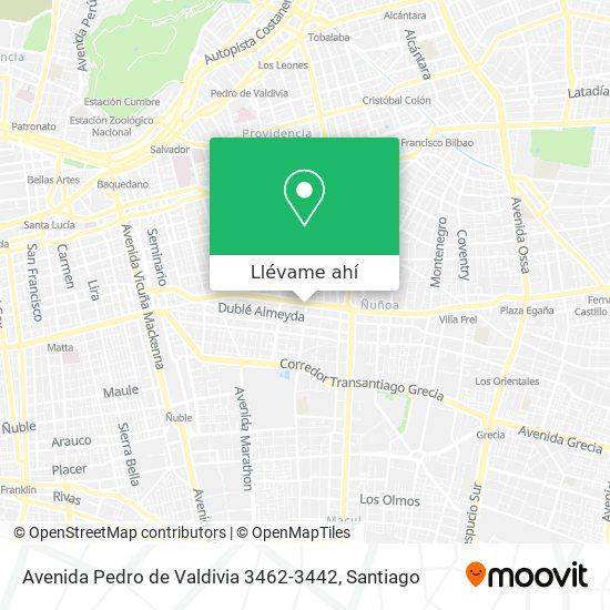 Mapa de Avenida Pedro de Valdivia 3462-3442