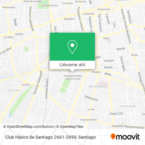 Cómo llegar a Club Hípico de Santiago 2661-2699 en Pedro Aguirre Cerda en  Micro o Metro?