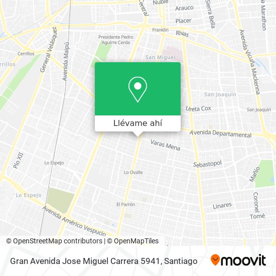 Mapa de Gran Avenida Jose Miguel Carrera 5941