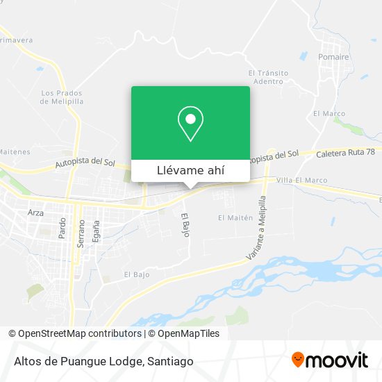 Mapa de Altos de Puangue Lodge