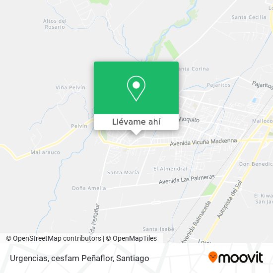Mapa de Urgencias, cesfam Peñaflor