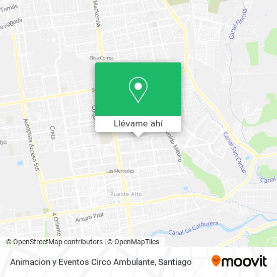 Mapa de Animacion y Eventos Circo Ambulante