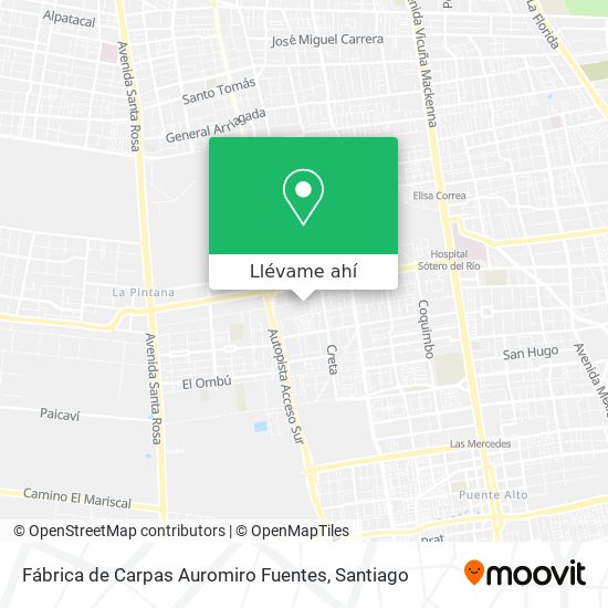 Mapa de Fábrica de Carpas Auromiro Fuentes