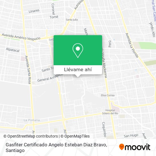 Mapa de Gasfiter Certificado Angelo Esteban Diaz Bravo
