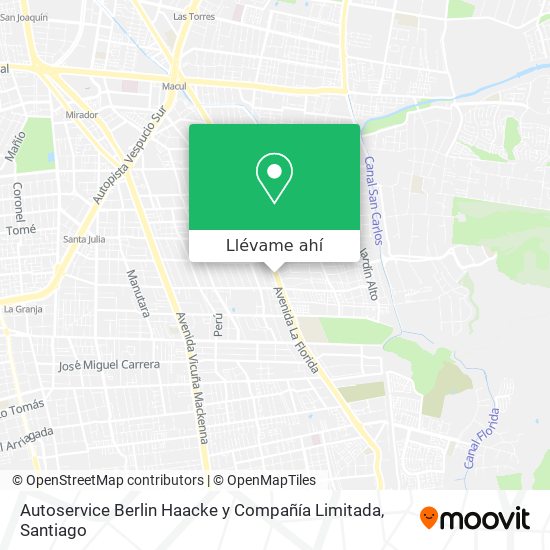 Mapa de Autoservice Berlin Haacke y Compañía Limitada