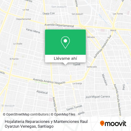 Mapa de Hojalateria Reparaciones y Mantenciones Raul Oyarzun Venegas