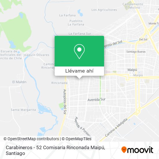 Mapa de Carabineros - 52 Comisaría Rinconada Maipú