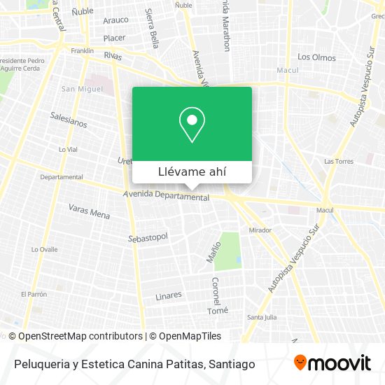 Mapa de Peluqueria y Estetica Canina Patitas