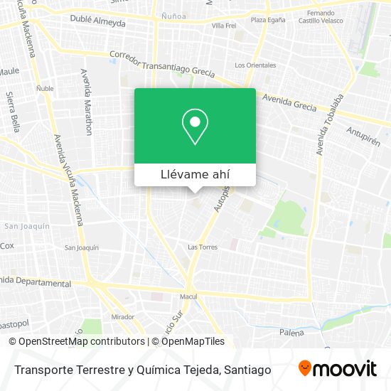 Mapa de Transporte Terrestre y Química Tejeda