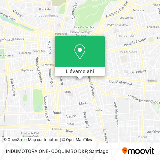 Mapa de INDUMOTORA ONE- COQUIMBO D&P