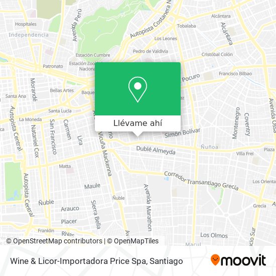 Mapa de Wine & Licor-Importadora Price Spa