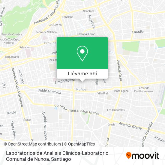 Mapa de Laboratorios de Analisis Clinicos-Laboratorio Comunal de Nunoa