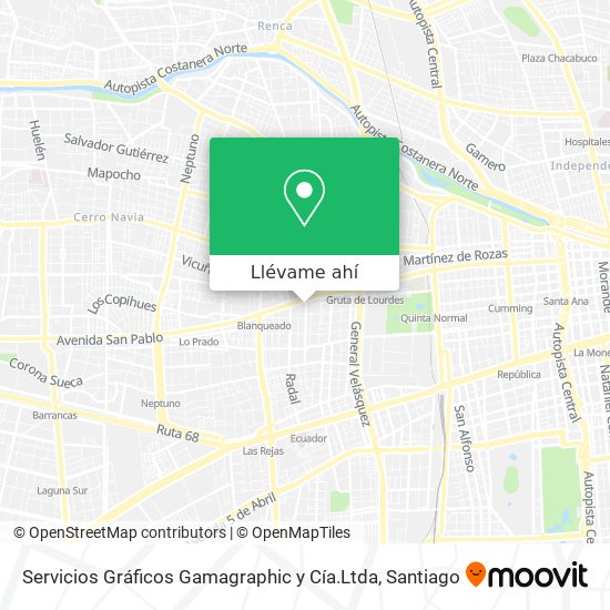 Mapa de Servicios Gráficos Gamagraphic y Cía.Ltda