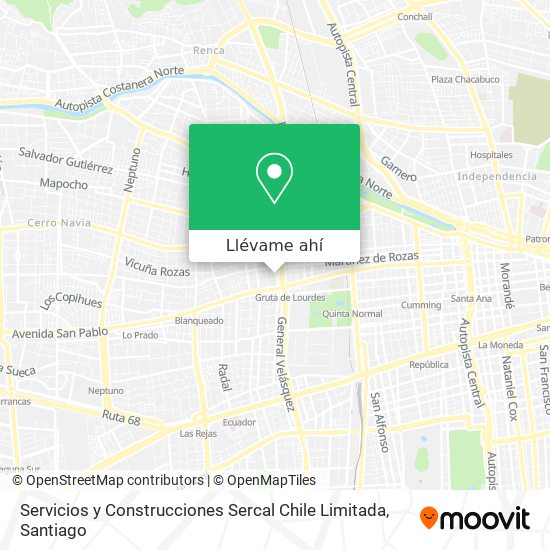 Mapa de Servicios y Construcciones Sercal Chile Limitada