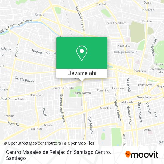Mapa de Centro Masajes de Relajación Santiago Centro