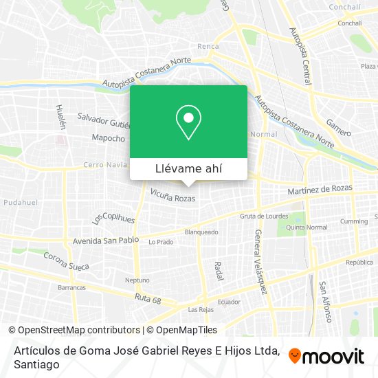 Mapa de Artículos de Goma José Gabriel Reyes E Hijos Ltda