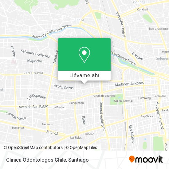 Mapa de Clinica Odontologos Chile