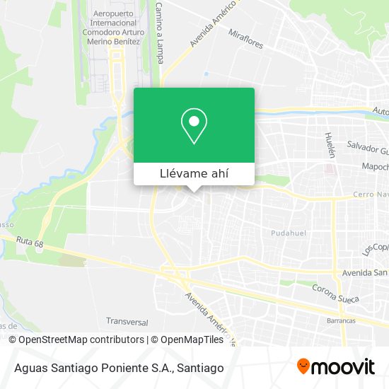 Mapa de Aguas Santiago Poniente S.A.