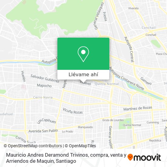 Mapa de Mauricio Andres Deramond Trivinos, compra, venta y Arriendos de Maquin