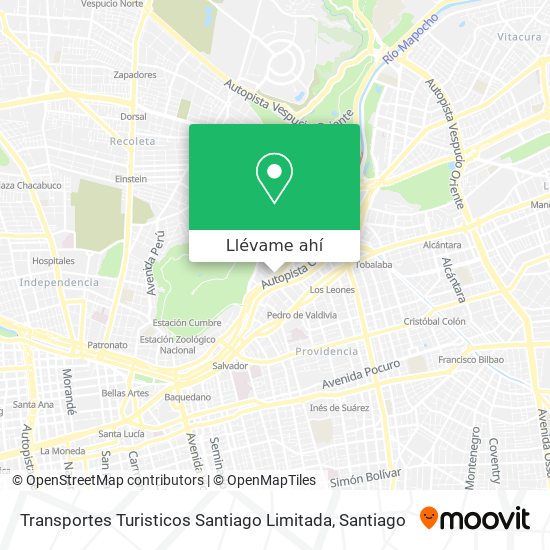 Mapa de Transportes Turisticos Santiago Limitada