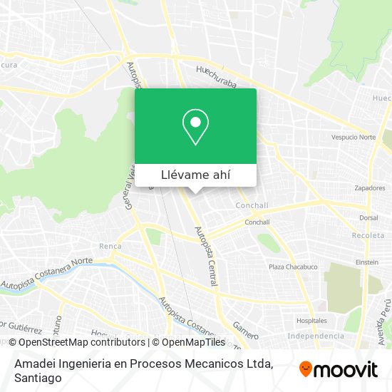 Mapa de Amadei Ingenieria en Procesos Mecanicos Ltda