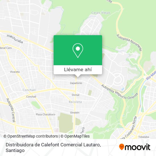 Mapa de Distribuidora de Calefont Comercial Lautaro
