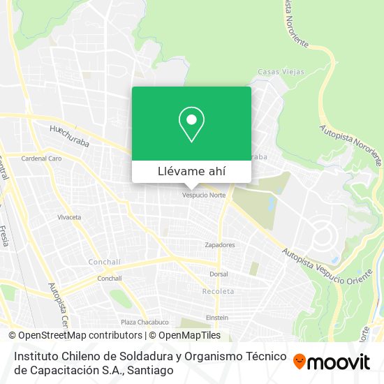 Mapa de Instituto Chileno de Soldadura y Organismo Técnico de Capacitación S.A.
