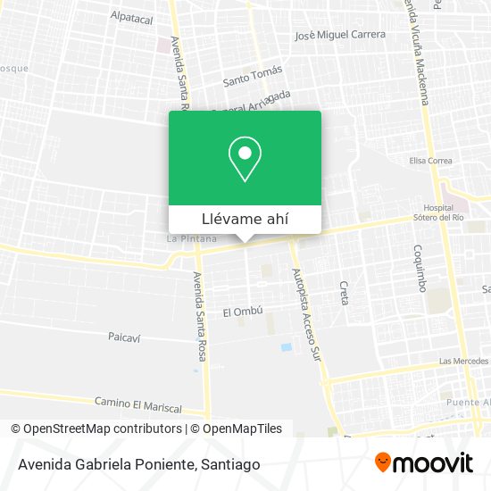 Mapa de Avenida Gabriela Poniente