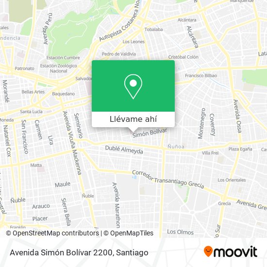 Mapa de Avenida Simón Bolívar 2200