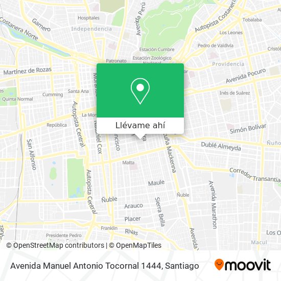 Mapa de Avenida Manuel Antonio Tocornal 1444