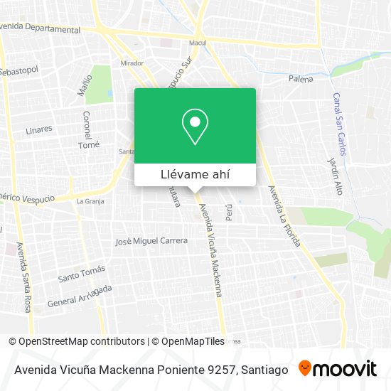 Mapa de Avenida Vicuña Mackenna Poniente 9257