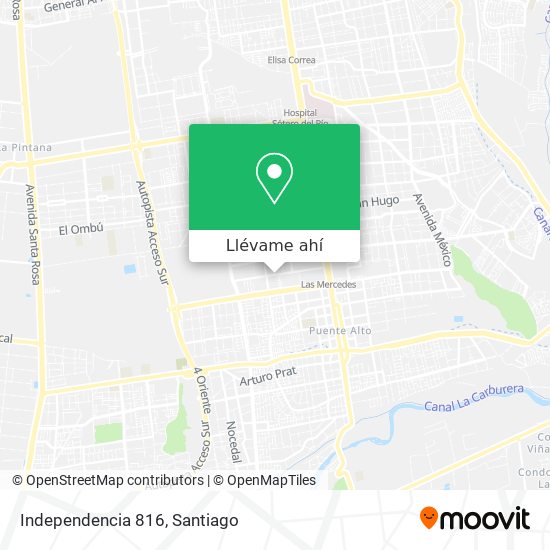 Cómo llegar a Independencia 816 en Puente Alto en Micro o Metro?