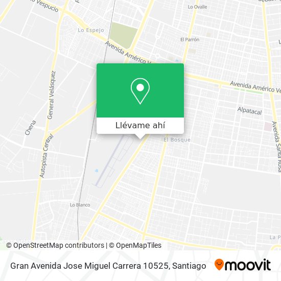Mapa de Gran Avenida Jose Miguel Carrera 10525