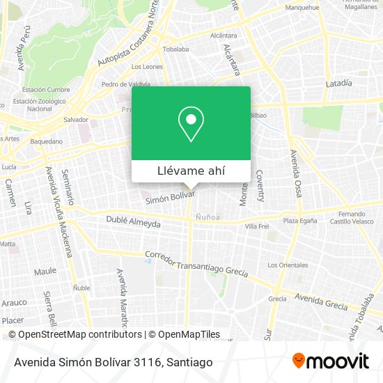 Mapa de Avenida Simón Bolívar 3116