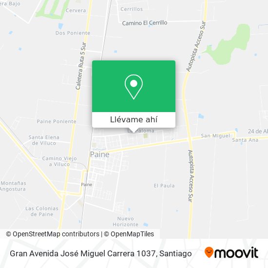 Mapa de Gran Avenida José Miguel Carrera 1037