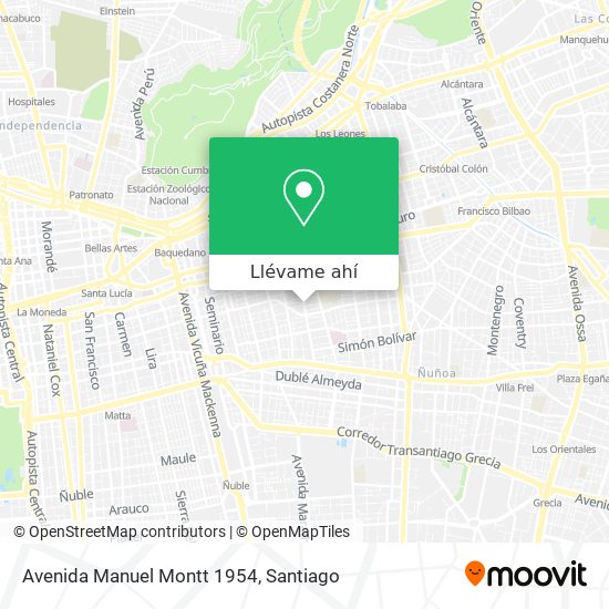 Mapa de Avenida Manuel Montt 1954