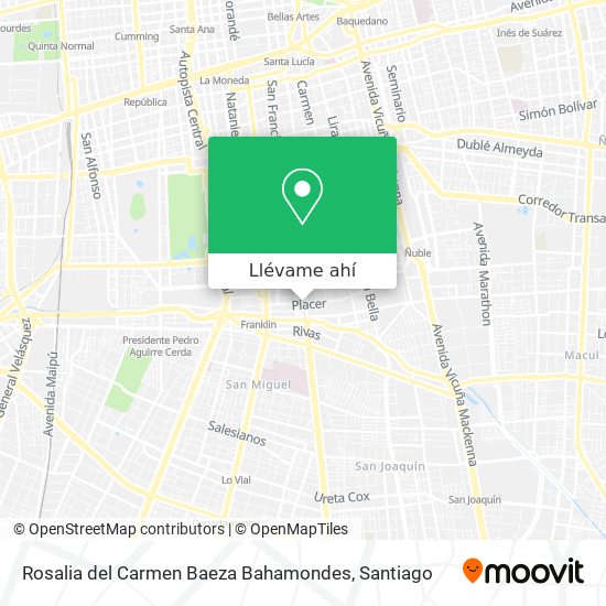 Mapa de Rosalia del Carmen Baeza Bahamondes
