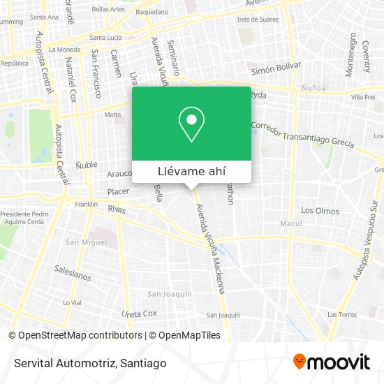 Mapa de Servital Automotriz