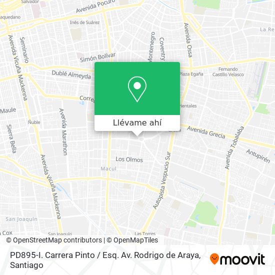 Mapa de PD895-I. Carrera Pinto / Esq. Av. Rodrigo de Araya