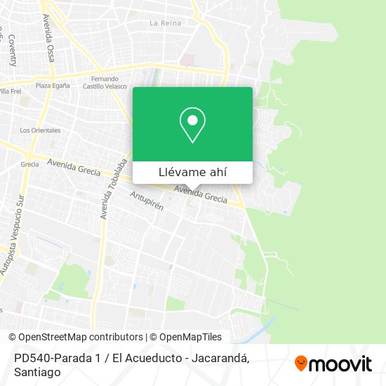 Mapa de PD540-Parada 1 / El Acueducto - Jacarandá
