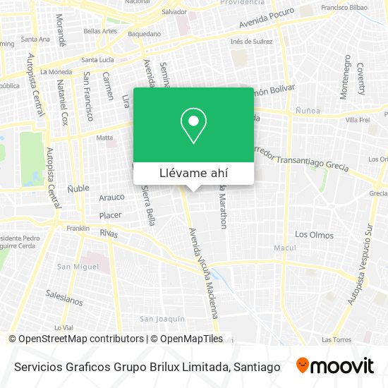 Mapa de Servicios Graficos Grupo Brilux Limitada