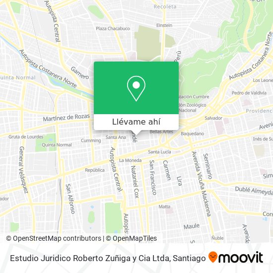 Mapa de Estudio Juridico Roberto Zuñiga y Cia Ltda