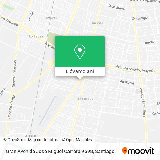 Mapa de Gran Avenida Jose Miguel Carrera 9598